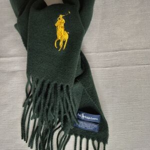 Polo by Ralph Lauren Pure Wool  Scarf with Yellow Emblem